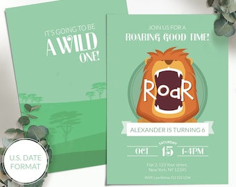 Safari Birthday Invitation, Safari Party, Jungle Invitation, Lion Invite, Boys Party, Personalized PRINTABLE Digital Invites