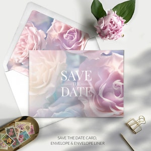 Floral Save The Date Karten - Save The Dates - Blush Pink Hochzeit Save The Date - Personalisierte Save The Date Karten