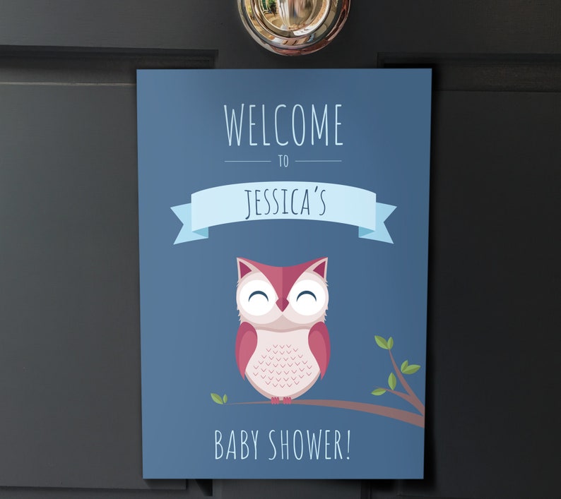 Woodland Baby Shower Banner, Owl Baby Boy Nursery Decor, INSTANT DOWNLOAD Printable Bunting image 6