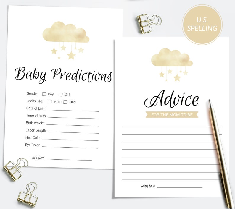 Twinkle Twinkle Little Star Baby Shower Games, The Price Is Right, Don't Say Baby, Advice & Prediction cards, INSTANT DOWNLOAD Printables image 2