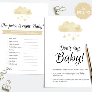 Twinkle Twinkle Little Star Baby Shower Games, The Price Is Right, Don't Say Baby, Advice & Prediction cards, INSTANT DOWNLOAD Printables image 5