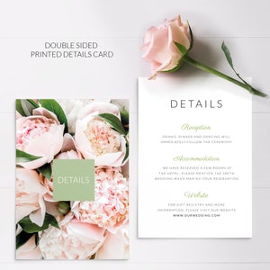Rustic Floral Wedding Invitation Set, Pink Floral Wedding Invitation, Boho Wedding Invitations PRINTED on luxury paper image 6