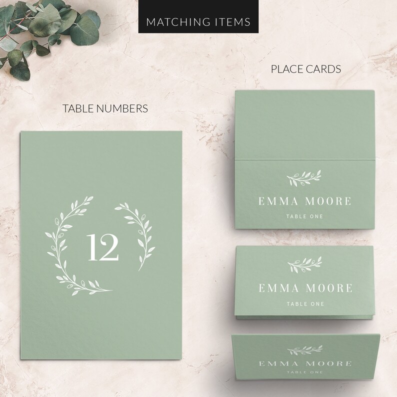 Details card Greenery wedding invitation details card Olive branch wedding details card Wedding info card Printed Cards image 9