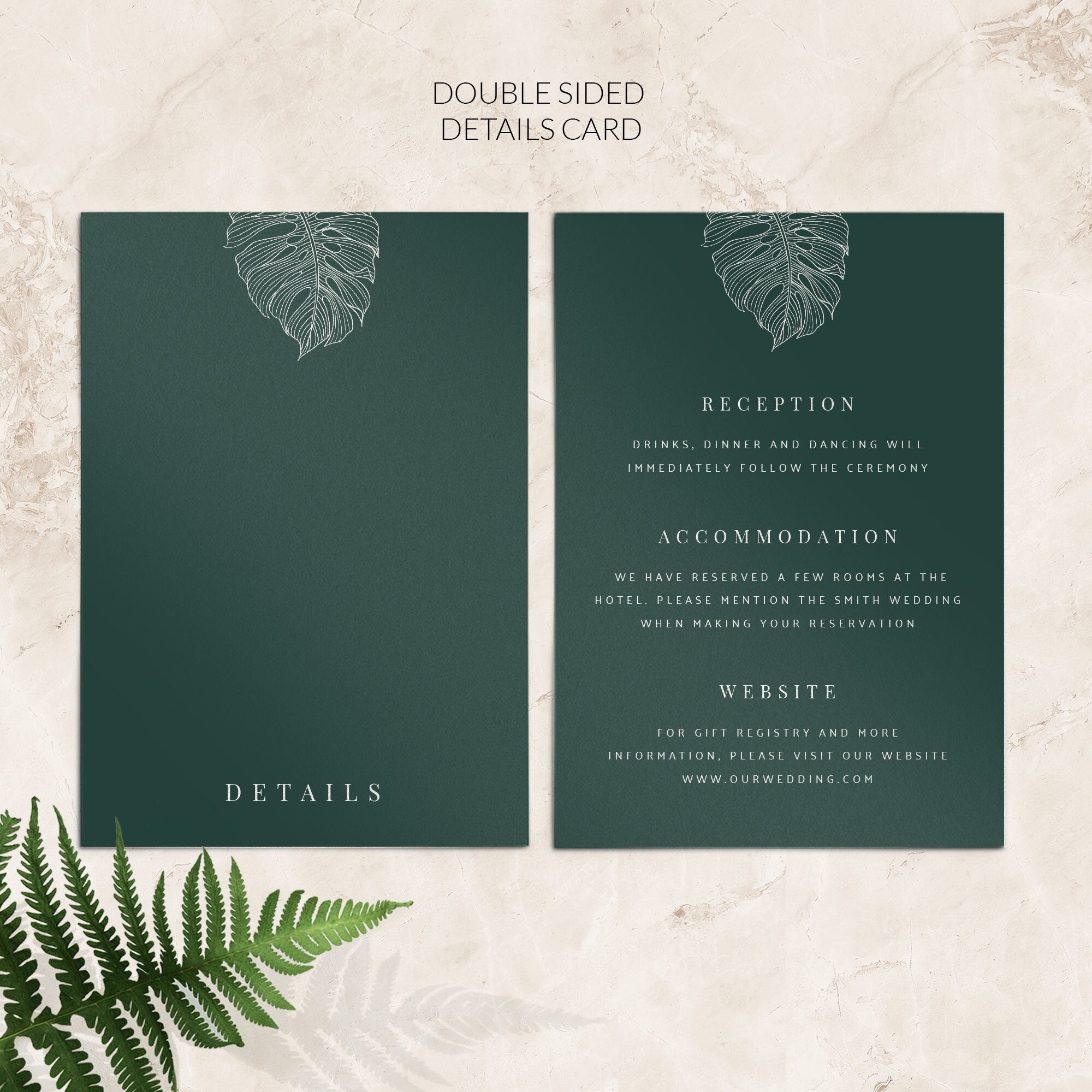 Printable Wedding Details Template, Wedding Insert Cards, Elegant Details  Card, DIY Wedding Detail Card Template, Wedding Information Card 