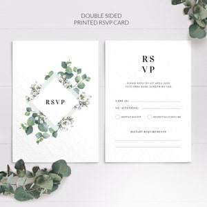 Greenery Eucalyptus Wedding Invitation Wedding Invitation Set Botanical Winter Wedding Invitation PRINTED on luxury Italian paper image 5