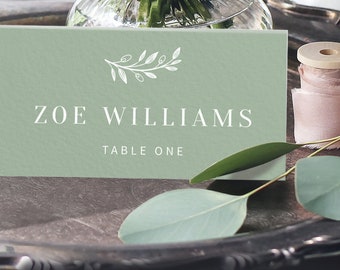 Name place cards wedding - Greenery place cards - Wedding escort cards - PRINTED - blank place cards or table name cards