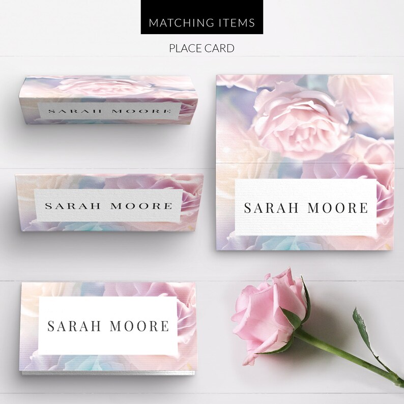 Wedding programs PRINTED or PRINTABLE template Blush floral wedding ceremony program Catholic order of service