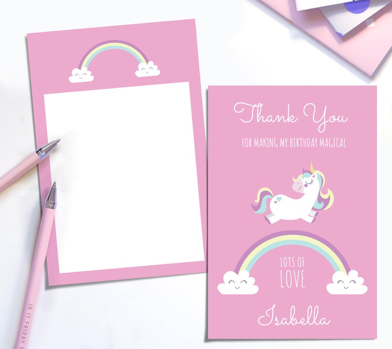 Unicorn Birthday Invitations Unicorn Invitation Kids Pink Unicorn Party Invitations Personalized PRINTABLE Digital Invite image 3