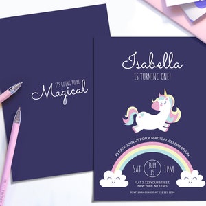 Unicorn Invitation - Unicorn Party Invitations - Kids Unicorn Birthday Invitations - Personalized PRINTABLE Digital Invites