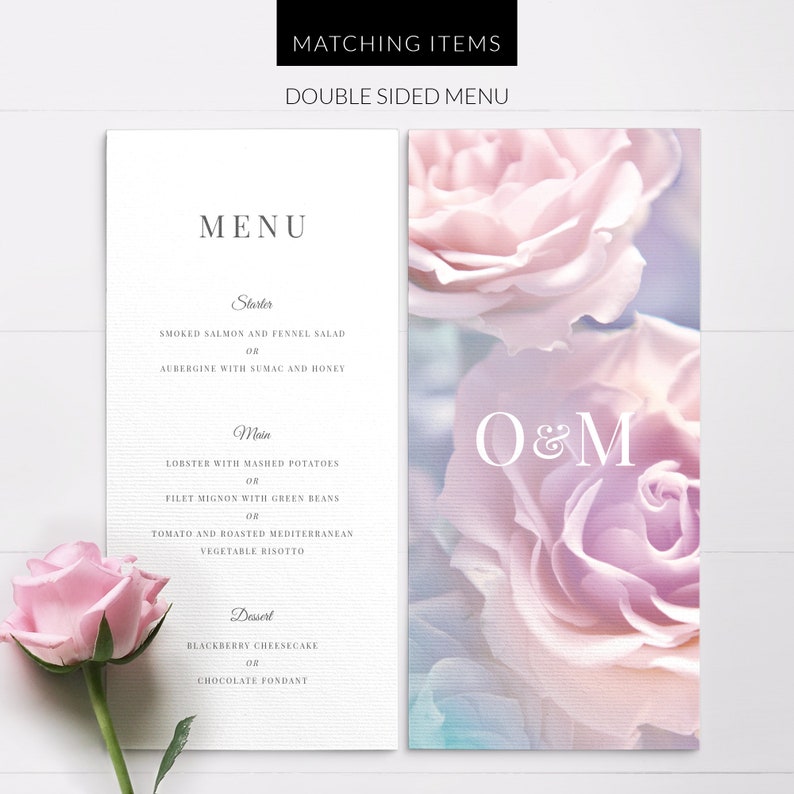 Wedding programs PRINTED or PRINTABLE template Blush floral wedding ceremony program Catholic order of service