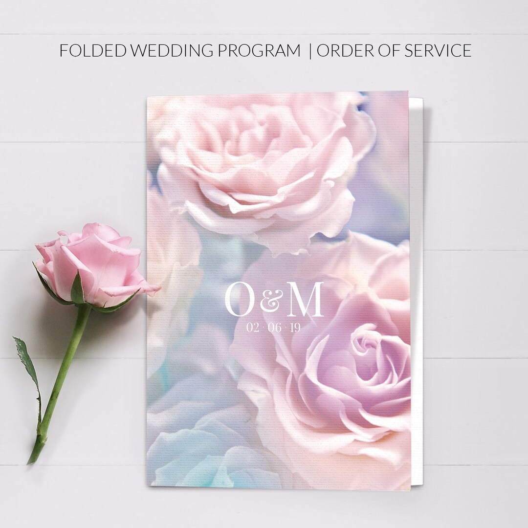 Wedding Program Template Folded - Floral Wedding Program Booklet ...