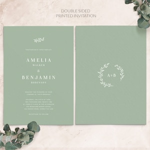 Olive wedding invitation Greenery Wedding Invitation Wedding Invitation Set Italian wedding invitation PRINTED on luxury paper Invitation