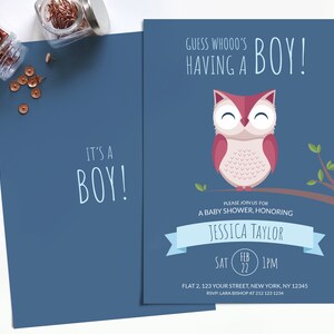 Woodland Baby Shower Banner, Owl Baby Boy Nursery Decor, INSTANT DOWNLOAD Printable Bunting image 4