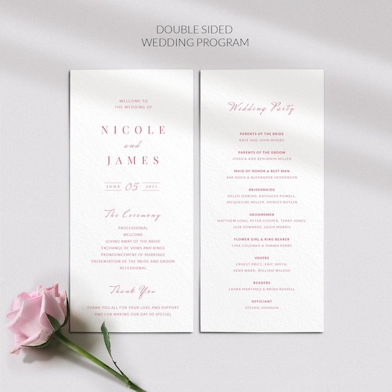 Wedding itinerary template - Catholic wedding program template - Wedding order of service - Printed wedding programs Il_570xn