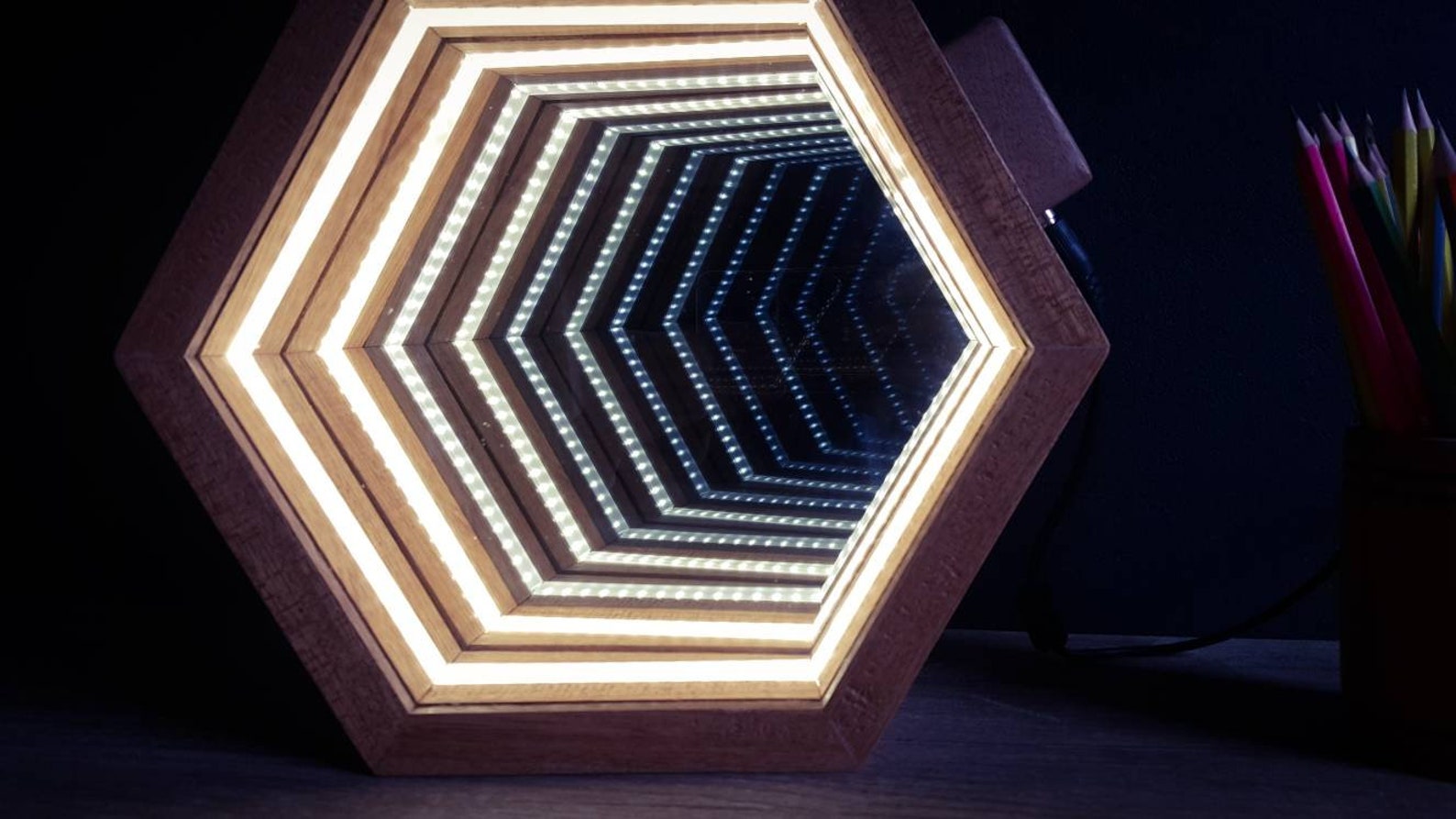 Infinity Mirror Light Infinity Effect Led Mirror Etsy