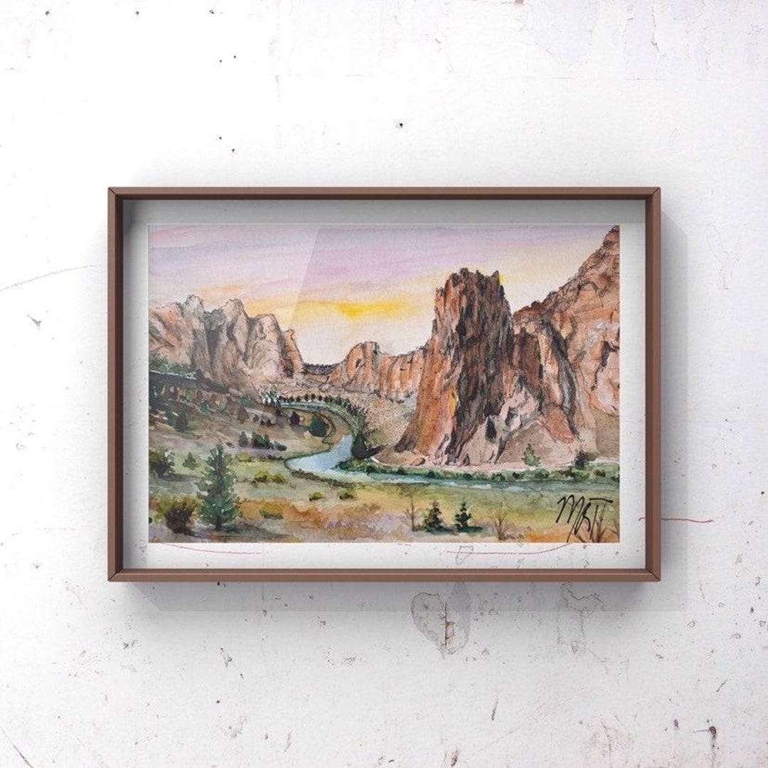 Smith Rocks Artwork Smith Rock Watercolor Print - Etsy