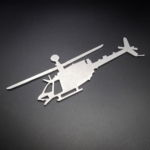 OH-58 Kiowa Warrior Scout Army Helicopter Steel Bottle Opener - Aviation - Pilot Gift