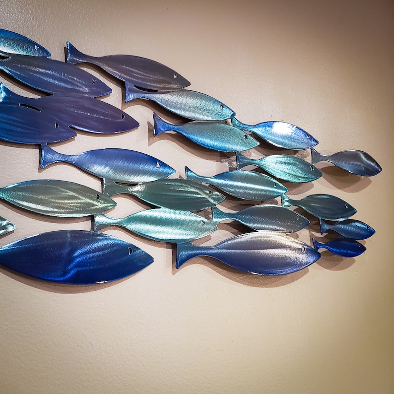 Shoal of Fish Metal Wall Art Etsy