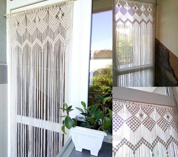 Macrame Curtain Room Divider Door Curtain Retro Wall Hanging Boho Chic Retro Living Wedding Backdrop