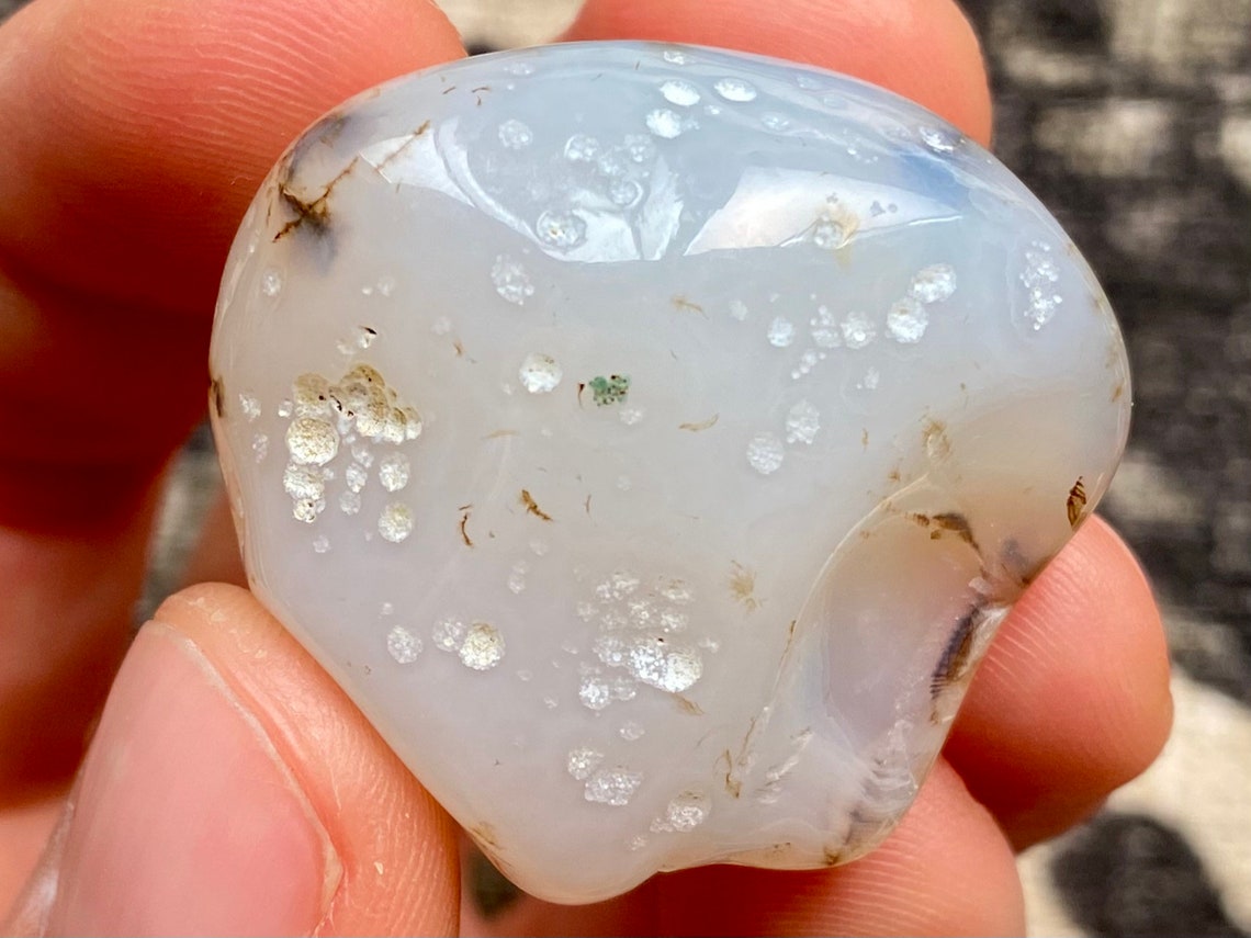 Montana moss agate freeform tumbled stone | Etsy