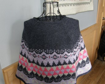 Knited Poncho / Cape / Hand Knit