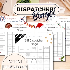 Dispatcher Bingo Digital Download Fun Things to do in the Comm Center