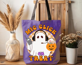 Mic Click or Treat Funny Halloween 911 Dispatcher Tote Bag