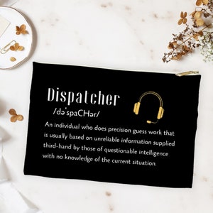 Funny 911 Dispatcher Headset Bag Thin Gold Line Headset Pouch 911 Dispatcher Headset Case