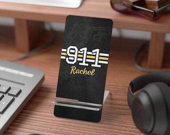 Custom 911 Dispatcher Mobile Display Stand for Smartphones Personalized Gift for 911 Dispatcher