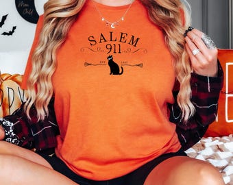 Salem 911 Halloween 911 Dispatcher Shirt Unisex Softstyle T-Shirt