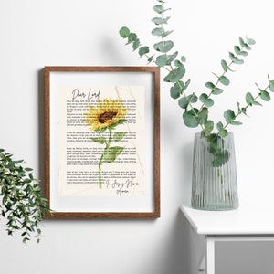First Responders Prayer Floral Wall Art Digital Download Prayers for Police Fire EMS and 911 Floral Wall Art