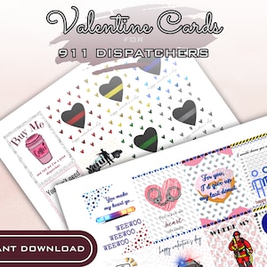 Printable Valentine's Cards for 911 Dispatchers Available for Instant Download