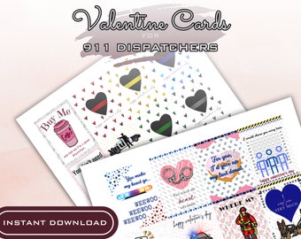 Printable Valentine's Cards for 911 Dispatchers Available for Instant Download