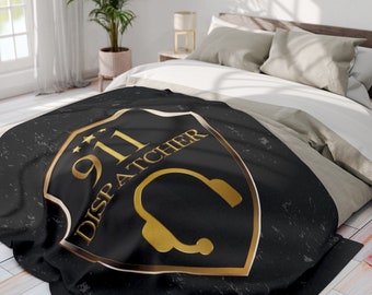 911 Dispatcher Shield Arctic Fleece Blanket