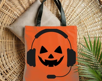 Dispatcher Pumpkin Face Halloween 911 Dispatcher Tote Bag
