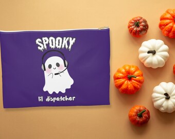 Purple Spooky Lil Dispatcher Ghost 911 Dispatcher Headset Bag