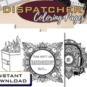 Dispatcher Coloring Pages Digital Download image 1