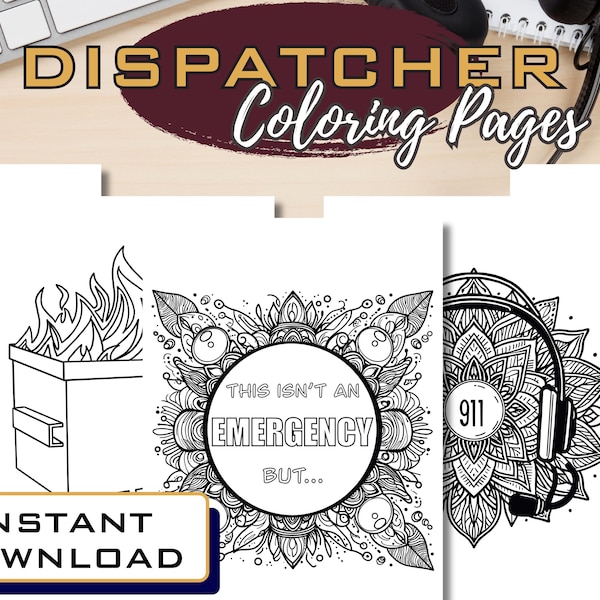 Dispatcher Coloring Pages Digital Download