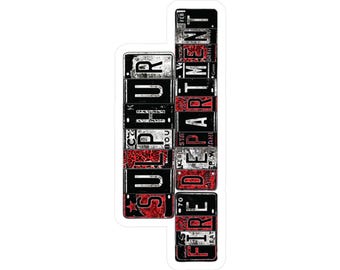 Custom Fire Department License Plate Vinyl Decal