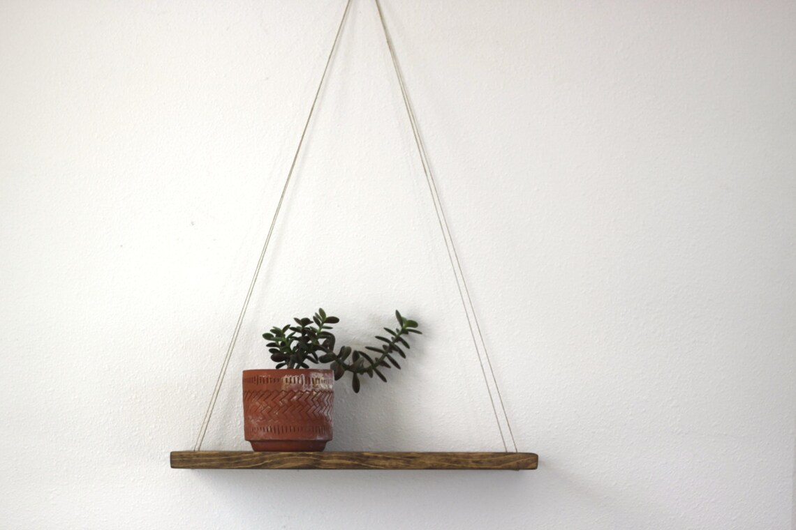 Swing Shelf Hanging Shelf Wood Swing Shelves Rope Swing Etsy