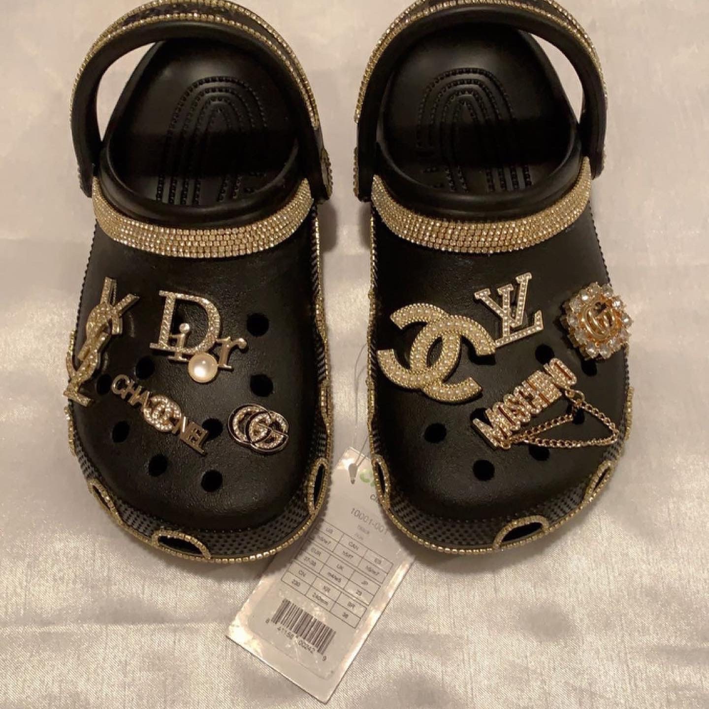 black custom crocs