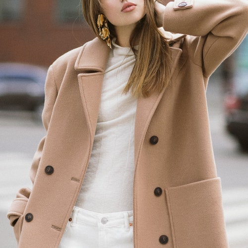 Wool Camel Cashmere Coat / Woman Wool 
