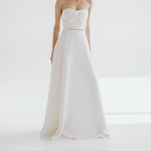 Silk bridal skirt / Off white bridal skirt / Simple wedding skirt / Floor length bridal skirt