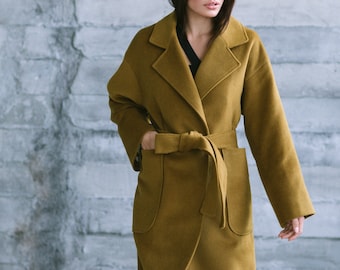 Mustard wrap coat 2025