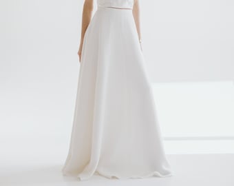Silk bridal skirt / Off white bridal skirt / Simple wedding skirt / Floor length bridal skirt