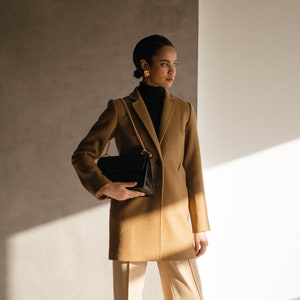 dark camel wool coat