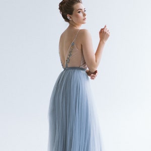 Colourful wedding dress, Tulle A-line bridal dress, Wedding separates // ELISA