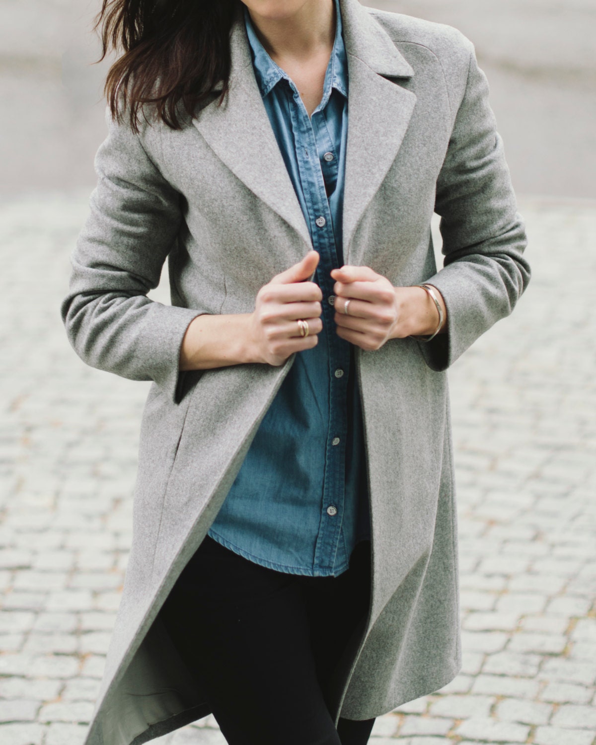 Grey spring coat Autumn wool coat Etsy