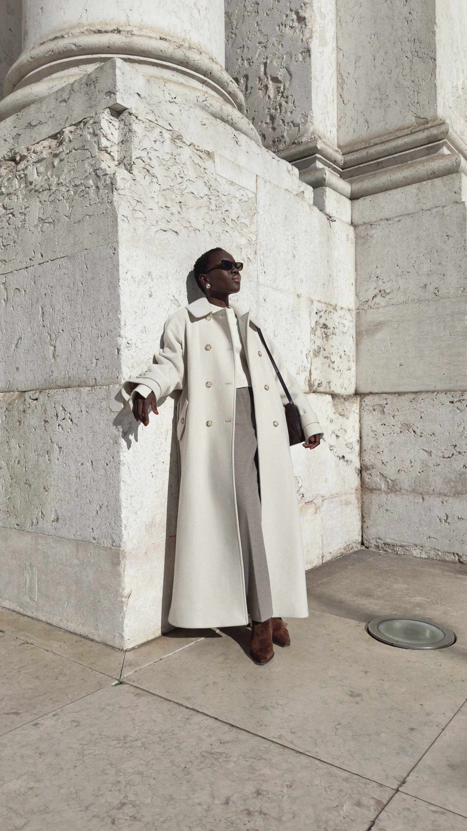 驚きの値段での商品をすべて Trench Wool Oversize Coat Overcoat Wool Oatmeal Ivory / ジャケット・アウター