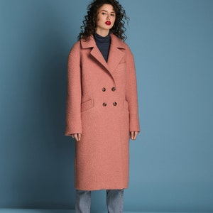pale pink wool coat